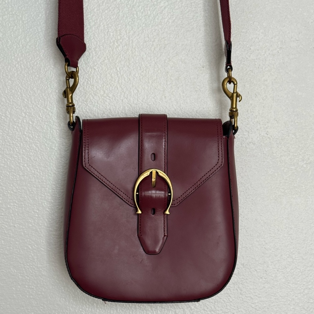 RARE Etienne Aigner Leather Burgundy Crossbody Bag